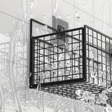 Cesta de almacenamiento de metal para montar en la pared, Organizador de estantería de baño rústico, Soporte de inodoro de tocador sin taladro, Libre de formaldehído, Accesorio de baño de metal, sin necesidad de electricidad ni batería para el baño