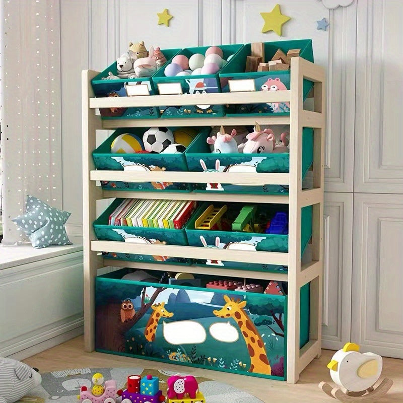 Organizador de juguetes de madera maciza, ideal para juguetes, libros y ropa - Juego de 1, perfecto para cuarto de juegos y dormitorio