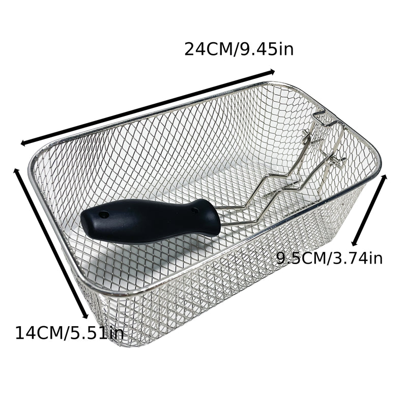 Cesta de freidora 1pc, cesta de freír/vapor plegable, colador de cesta de freír doméstico, red de filtración de freír, herramienta de cocina para papas fritas, filtro de freír de aceite, colador de cesta de freír para cocina Eid Al-Adha Mubarak