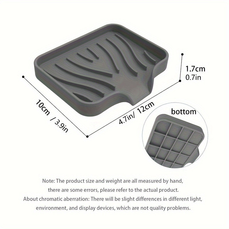 1pc Plato de Jabón de Barra Premium, Fácil de Limpiar, Bandeja/Soporte de Jabón de Silicona Suave con Drenaje Automático para Ducha, Baño, Cocina, Bañera, Mantén el Jabón Seco, Prolonga la Vida del Jabón, Decoración de Regalo de Navidad/Halloween