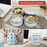 Juego de Lonchera de Acero Inoxidable - Caja Bento Aislada de 1 Capa con Tapa, Lavable a Mano, Forma Cilíndrica, Ideal para Oficina, Escuela, Camping y Picnic, Recipiente de Almacenamiento (2800ml)