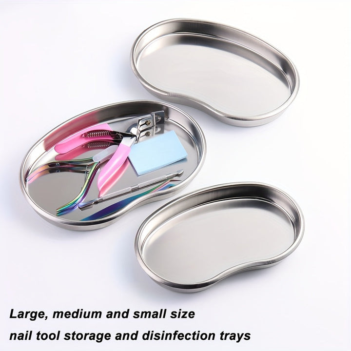 Bandeja de Almacenamiento o Desinfección para Herramientas de Uñas en Tamaño Grande, Mediano y Pequeño, Ideal para Estudio de Manicura y DIY