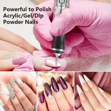 Limas eléctricas para uñas, 4 velocidades estándar con avance y retroceso. Juego de manicura profesional, herramienta eléctrica ideal para gel DIY, incluye 18 cabezales reemplazables, perfecto para cuidado y pulido de pies