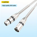 1pc Cable de Audio XLR I-ZCLIVE, Aleación de Zinc 3-Pines Macho a Hembra Forma Plana, Conector Transparente de Alta Calidad para Micrófono y Sistema de Altavoces para Preambules, Estaciones de Radio