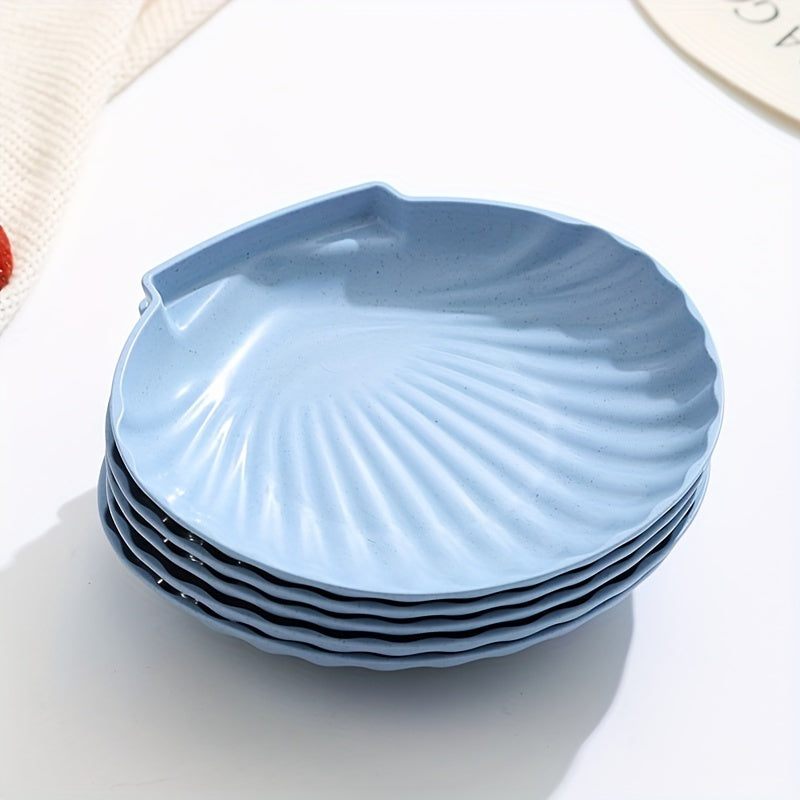 1 pieza, 5 piezas, platos de concha, platos pequeños de 6 pulgadas, platos de postre, platos de almuerzo y cena, adecuados para reuniones familiares en la cocina, actividades escolares, cenas de empresa para varias personas, restaurantes, varios colores.
