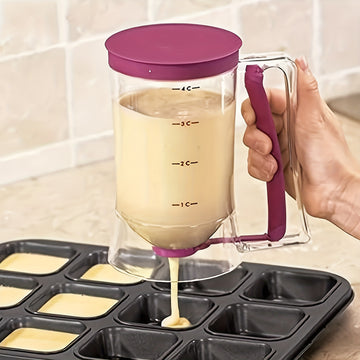 Separador y dispensador de masa para cupcakes - una herramienta de medición de taza de funel portátil para hornear sin desorden.