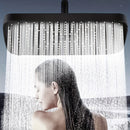 1pc Cabezal de Ducha Cuadrado - Flujo de Alta Presión Potente, Acabado Elegante Plateado/Negro, Montaje Fijo Diario para una Experiencia de Baño Lujosa - Accesorio de Baño Premium