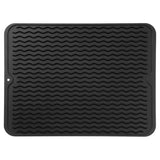 Almohadilla de drenaje grande para cocina de silicona con diseño ondulado, protector resistente al calor para encimera y estufa, tapete para secar platos, almohadilla de aislamiento térmico para ollas y sartenes, accesorio de cocina fácil de limpiar, pro