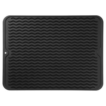 Almohadilla de drenaje grande para cocina de silicona con diseño ondulado, protector resistente al calor para encimera y estufa, tapete para secar platos, almohadilla de aislamiento térmico para ollas y sartenes, accesorio de cocina fácil de limpiar, pro