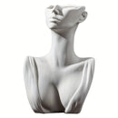 1pc Jarrón Blanco Creativo De Estilo Nórdico Jarrón De Cara Moderno Decorativo Simple Para Oficina Y Hogar