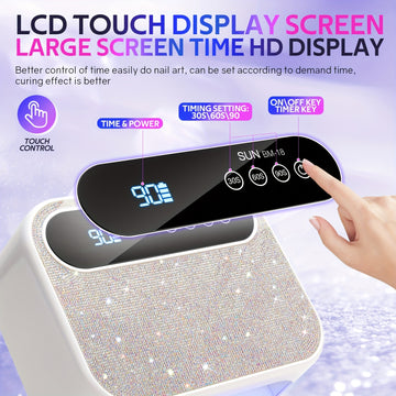 Secador de Uñas LED Recargable Inalámbrico para Gel, Herramienta Profesional de Manicura y Arte en Casa o Salón