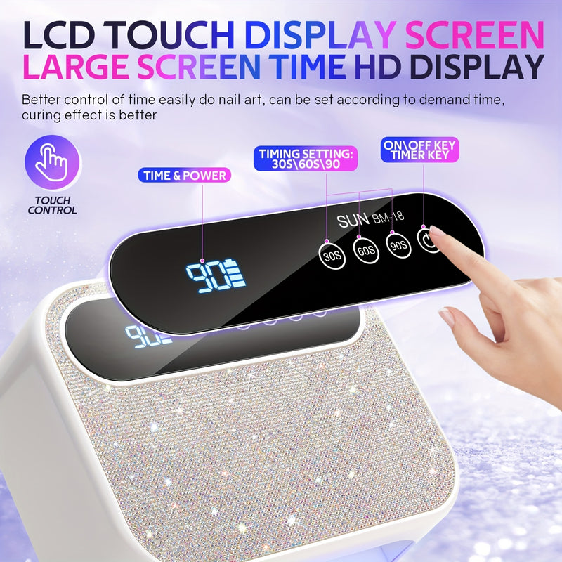 Secador de Uñas LED Recargable Inalámbrico para Gel, Herramienta Profesional de Manicura y Arte en Casa o Salón