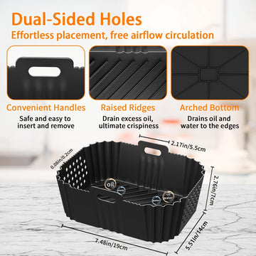Paquete de 2 Accesorios para Airfryer Ninja Double Stack XL SL400EU, Molde de Silicona para Airfryer de Aire Caliente para Foodi Max Dual Zone AF400EU AF300EU 7.6 9.5L, Inserto de Molde de Silicona para Airfryer
