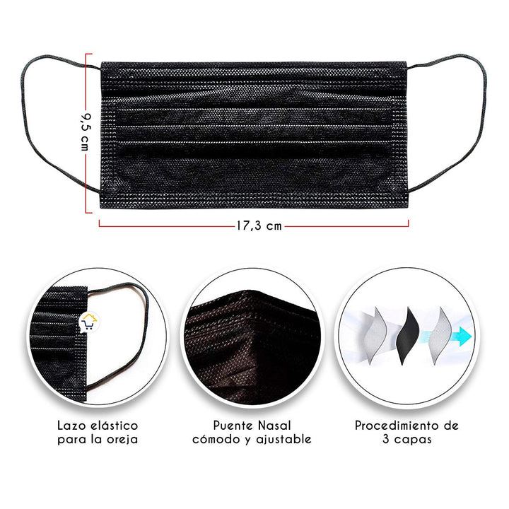 Tapabocas Desechables x50 Cubre bocas Adulto TPBX50AD