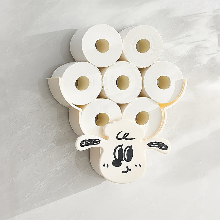1 Unidad de Soporte de Rollo de Papel Higiénico de Plástico en Forma de Animal para Montaje en Pared, Estantería de Almacenamiento Multifuncional para Baño y Sala de Estar, Decoraciones de Halloween y Navidad