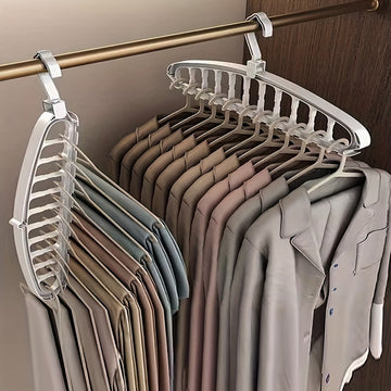 Percha Plegable para Uso Doméstico, Dormitorio de Estudiantes, Multifuncional Mágica con 11 Agujeros para Secar Ropa, Artefacto de Almacenamiento Montado en la Pared, Secado Eficiente de Ropa | Solución de Almacenamiento Moderna | Percha Versátil, Percha