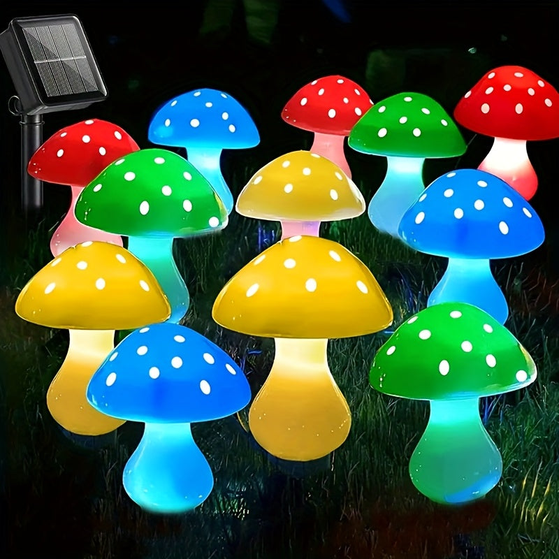 Luz solar para jardín exterior con 8 modos, 8 LED en forma de hongo, iluminación de paisaje, sensor de luz, ideal para camping, patio, senderos, paisajismo, bodas y fiestas