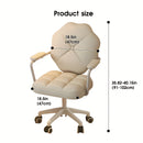 Butaca Ergonómica para Juegos de Computadora - Silla de Oficina en Blanco Crema con Estructura Metálica, Acolchado de Espuma de Alta Densidad y Soporte Trasero Sólido, Fácil Montaje para Estudio en Casa, Dormitorio o Sala de Juegos
