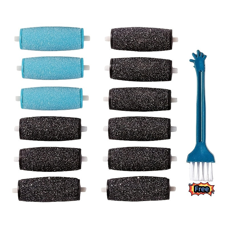 Conjunto de 12 Rollos de Reemplazo para Lima Eléctrica de Pies Extragrosa - Frotación Ultrafina para Pies Suaves y Lisos - Compatibles con Pedicura y Removedor de Callos - Superficie Abrasiva en Verde Azulado y - Diseño Lavable y Duradero, Esenciales par