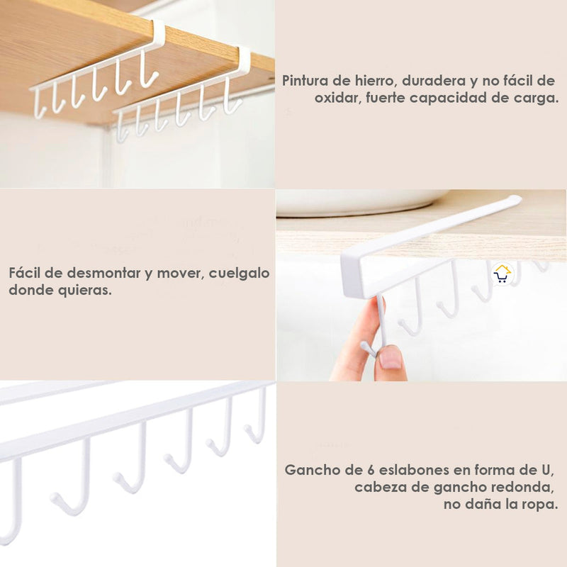Soporte Para Tazas y Vasos Cocina Organizador Estante Gancho PCCG