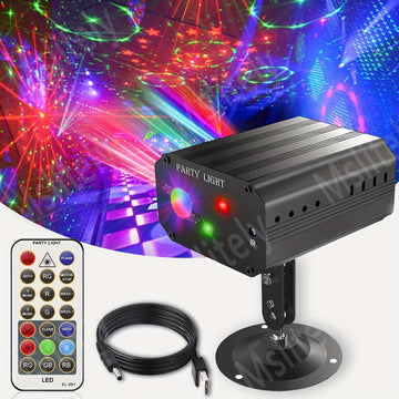Luces de Escenario Láser RGB para DJ - Proyector LED con Sincronización Dinámica de Voz - Control Remoto para Karaoke, KTV, Fiestas de Baile, Cumpleaños, Bodas - Crea un Ambiente Inolvidable
