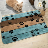 Alfombra de Puerta Suave y Absorbente con Huellas de Perro - Secado Rápido, Lavable a Máquina para Entrada, Baño, Comedor, Sala de Estar, Oficina - Decoración del Hogar