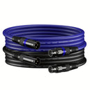 2 cables de micrófono XLR AOKEO ensamblados, cables de audio XLR balanceados de 3 pines, cables Ethernet Cat5E, redondos, conectores de disco flexible, adecuados para estudios, podcasts, amplificadores, cámaras y altavoces.