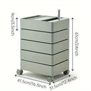 Carrito organizador rodante de 5 niveles con ruedas, estilo escandinavo - Organizador versátil sin necesidad de ensamblaje para oficina, sala o cocina | Plástico resistente al agua, diseño multifuncional, cajas de almacenamiento para organizar