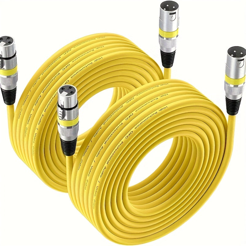 2 piezas de cable XLR 15.24 metros - cable DMX balanceado avanzado, con conectores macho y hembra de 3 pines, disponible en cuatro colores, más vendido, ideal para regalos de graduación, Día del Padre y cumpleaños