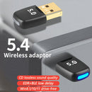 Adaptador de red sin varillas USB 5.4, receptor dongle sin varillas USB, compatible con una variedad de dispositivos como computadora/auriculares/tarjeta de teclado/ratón/altafalantes, alimentación por USB, emparejamiento múltiple de altavoces inalámbric