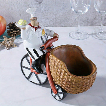 Soporte para Vino de Chef Encantador y Cisne - Pieza Decorativa de Estilo Europeo en Resina para el Hogar, Sala de Estar o Almacenamiento de Enfriadores de Vinos, Capacidad para Múltiples Botellas con Diseño Elegante