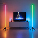 Lámpara de suelo inteligente RGB LED de esquina BINDLAN, lámpara de plástico independiente con control remoto + cable USB, inalámbrica, ideal para decoración de sala de estar, decoración de sala de estar | Decoración moderna | Lámpara alimentada por USB,