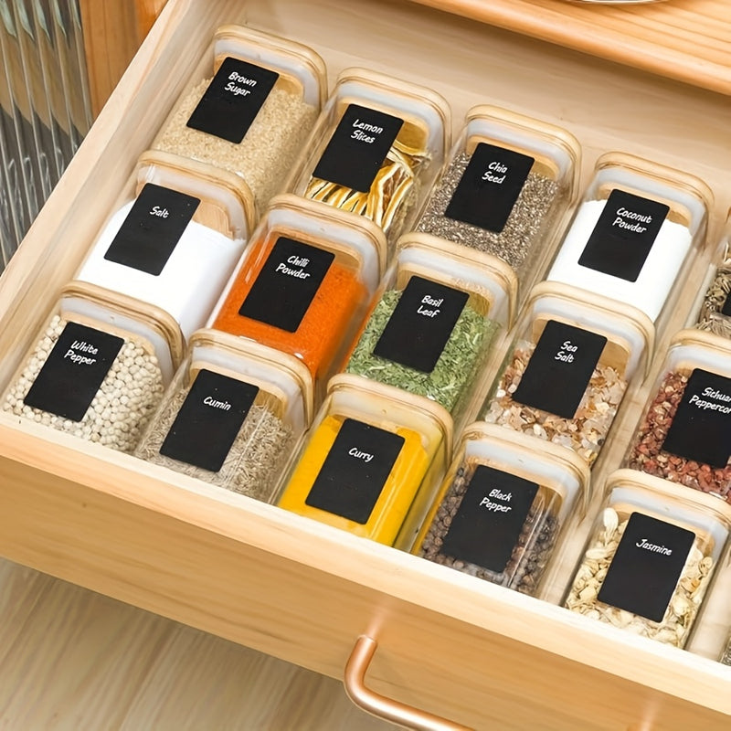 Juego de 12 frascos de vidrio cuadrados con tapas de bambú, reutilizables, contenedores multiusos para té, café, harina, azúcar, dulces, galletas y especias