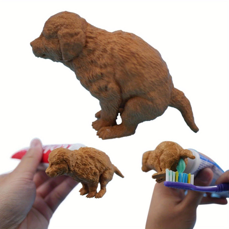 Dispensador de pasta dental divertido con forma de perro haciendo popó, regalo gracioso para perros, ideal para Halloween, Navidad, Día de San Patricio, Pascua, Día de San Valentín y Día de la Independencia