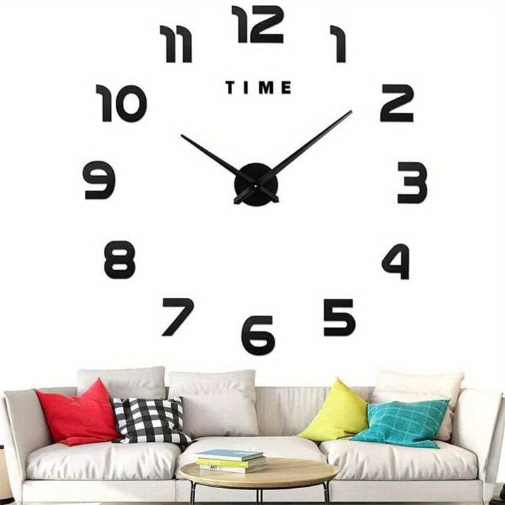 Reloj de pared moderno grande en 3D con números espejo - Tamaño ajustable, fácil de armar, funciona con pilas, ideal para decoración de sala u oficina en casa, decoración para pared