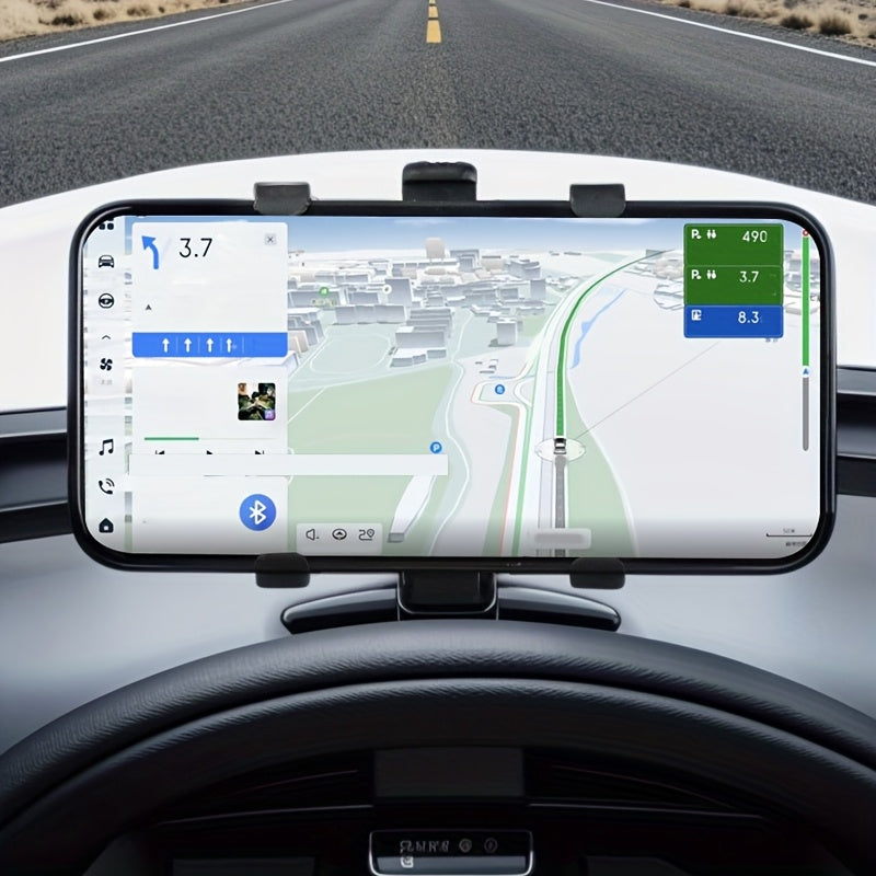 Soporte universal para teléfono de coche con tablero ABS con soporte de navegación GPS, montaje con clip para parasol para vehículo