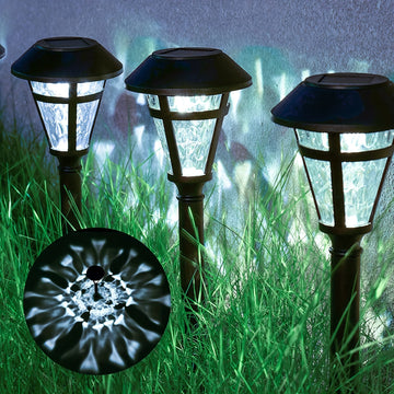 12 Pack Luces de sendero solares al aire libre, impermeables, luces de caminata de jardín, iluminación de paisaje LED Auto On/Off Crepúsculo al amanecer para sendero, acera, césped, patio, jardín