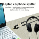 Cable Repartidor de Audio 2 en 1 para Computadoras y Smartphones - Adaptador para Auriculares y Micrófono, No Requiere Batería