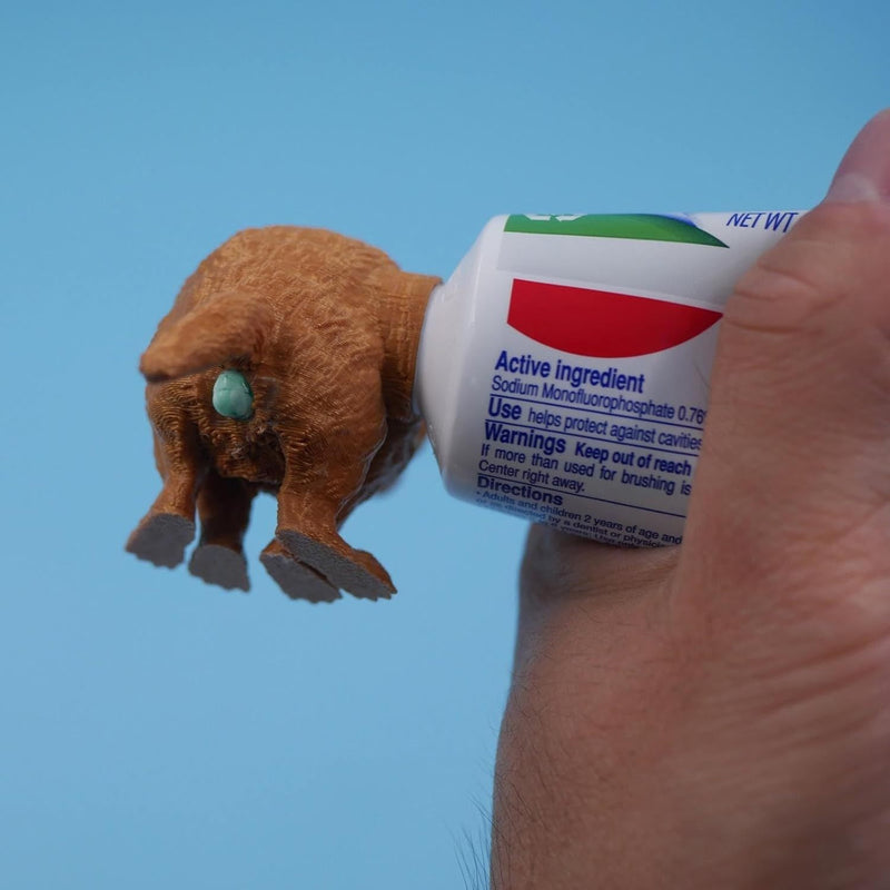 Dispensador de pasta dental divertido con forma de perro haciendo popó, regalo gracioso para perros, ideal para Halloween, Navidad, Día de San Patricio, Pascua, Día de San Valentín y Día de la Independencia