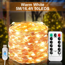1pieza Árbol de Navidad y Luces de Hadas con Alimentación USB, 8 Modos, Control Remoto, Clasificación IP44 - Ideal para Hogar, Boda, Fiesta, Cumpleaños, Decoraciones de Halloween, Acento de Sala Festivo|Acento de Sala Festivo|Luces LED Duraderas, Decorac