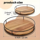 Elegante bandeja de cocina de madera de 3 niveles con base giratoria de metal - Ideal para especias, condimentos y decoración | Madera compuesta duradera, perfecta para uso doméstico | Esenciales de cocina elegantes, vajilla decorativa