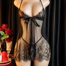 Lencería sexy, camisón con falda corta con abertura, incluye: camisón con falda + tanga, elegante camisón de noche para mujeres, camisón seductor para la cama, bata de batalla apasionada
