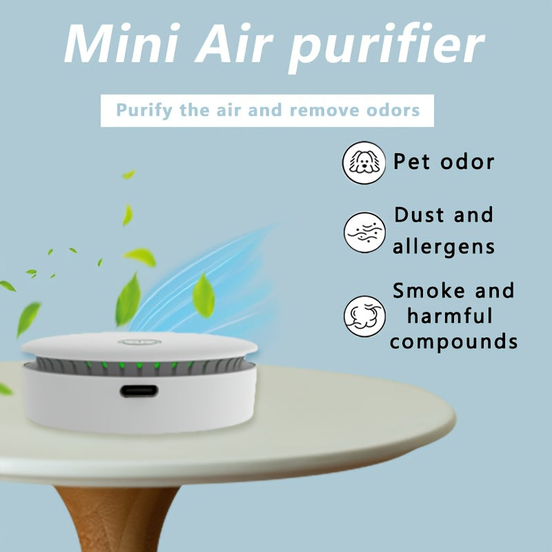 Un purificador de aire de doble modo con iones negativos, mini purificador de aire recargable para coche, se puede usar en dormitorios, oficinas, coches y otros escenarios, se puede regalar como regalo: como regalo de vacaciones, regalo de día del padre,