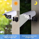2 piezas de luz blanca 77LED - Luces de vigilancia solar simulada para exteriores, iluminación de emergencia con sensor de movimiento, batería de litio de 1200mAh | Desde el atardecer hasta el amanecer | Con función de sensor de cuerpo humano | No se req