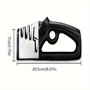 Afilar cuchillos manual, herramienta profesional de acero inoxidable para afilar cuchillas, resina ABS, no requiere batería, adecuado para cuchillos de cocina y tijeras.