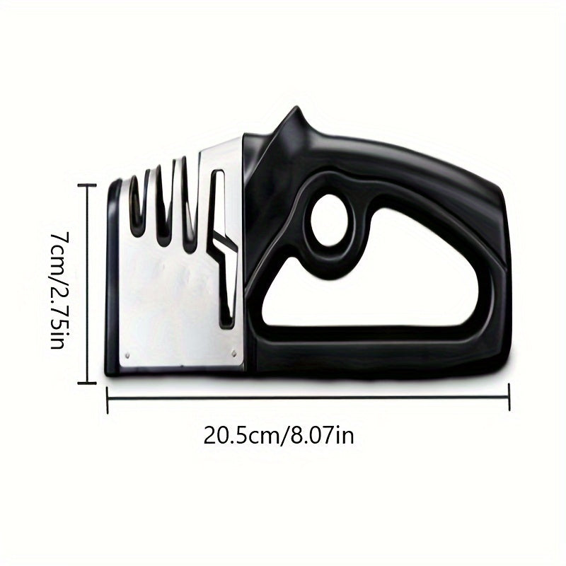 Afilar cuchillos manual, herramienta profesional de acero inoxidable para afilar cuchillas, resina ABS, no requiere batería, adecuado para cuchillos de cocina y tijeras.