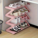 1pc Estante Plegable en Forma de Z para Zapatos - Organizador de Plástico Fácil de Montar, Ideal para Hogar, Dormitorio o Entrada - Diseño Compacto, Estantería Básica, Almacenamiento Práctico y Utilitario
