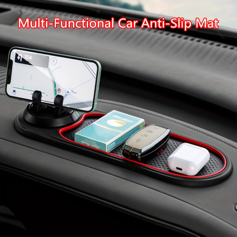 Tapete antideslizante de PVC de ajuste universal para autos, almohadilla de agarre para tablero de instrumentos con patrón novedoso y característica de placa de número oculta - Tapete multifuncional antideslizante para teléfonos y accesorios