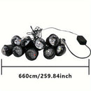[Luces Mágicas LED de Discoteca] Luces de Discoteca Mágicas LED Alimentadas por USB - 1 ud, 11 Modos, Polímeros de Alto Índice de Refracción, Acabado Metálico Pulido - Para Cumpleaños, Carnaval, Navidad, Fiesta de Año Nuevo Ambiente