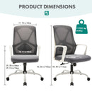Silla de oficina ergonómica blanca, modelo 919, soporte lumbar cómodo, altura ajustable, reclinable manual, marco de madera dura, relleno de esponja, asiento tapizado, silla de escritorio giratoria para uso en el hogar y la oficina.